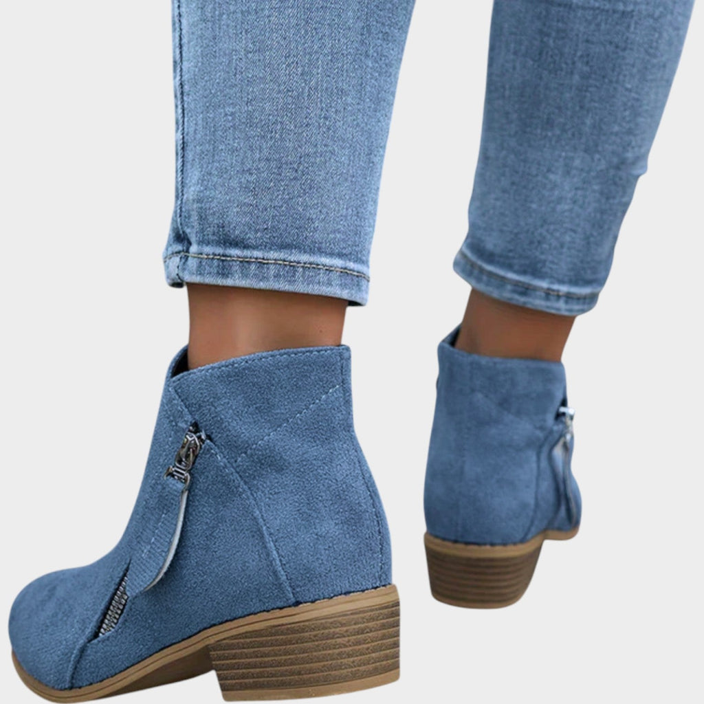 Women's Ankle Boots | Casual Side Zip Low Heel Booties