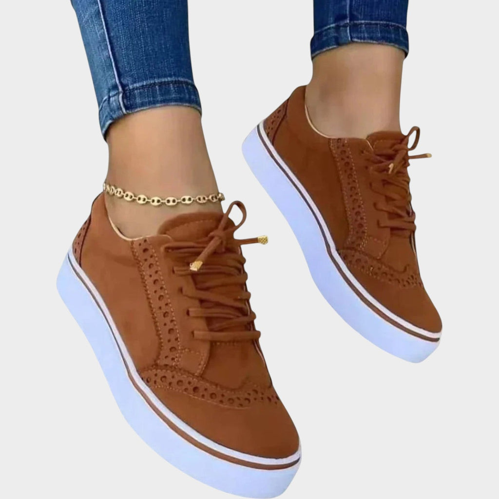 Women's Platform Sneakers | Comfortable Casual Lace-Up Walking Shoes